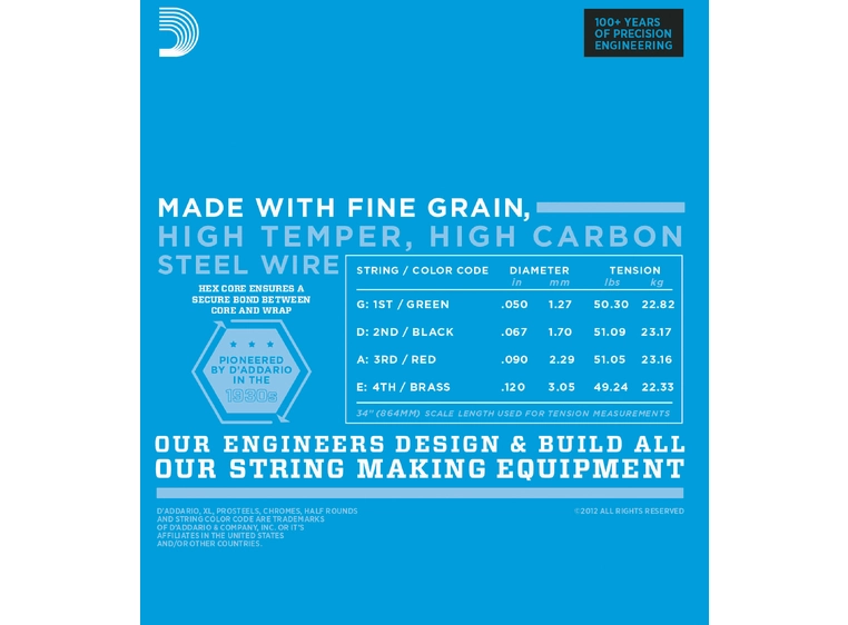 D'Addario EXL160BT Balanced Tension El. Bass (050-120) 
